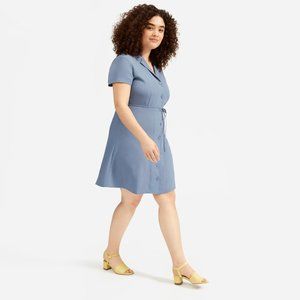 Everlane Japanese GoWeave Notch Shirtdress in blue